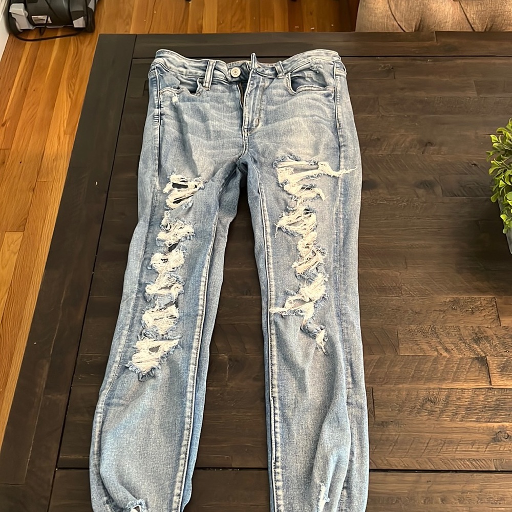 American eagle ripped skinny jean size 12
